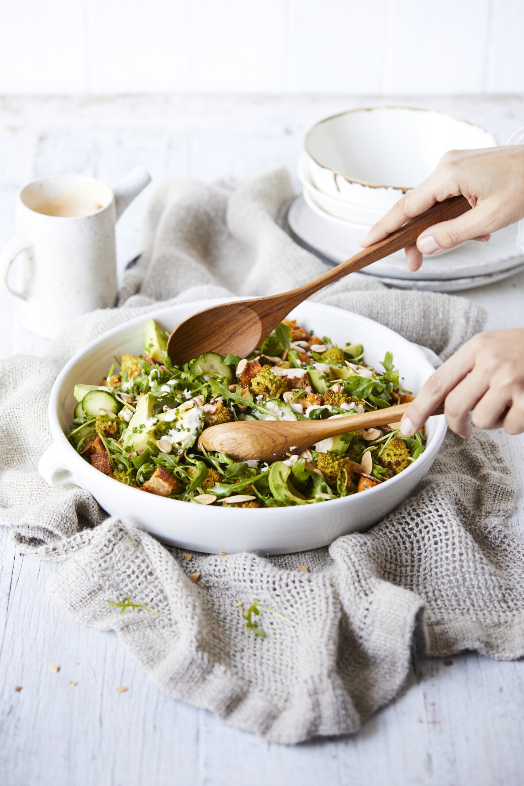 Romanesco healthy avocado salad.