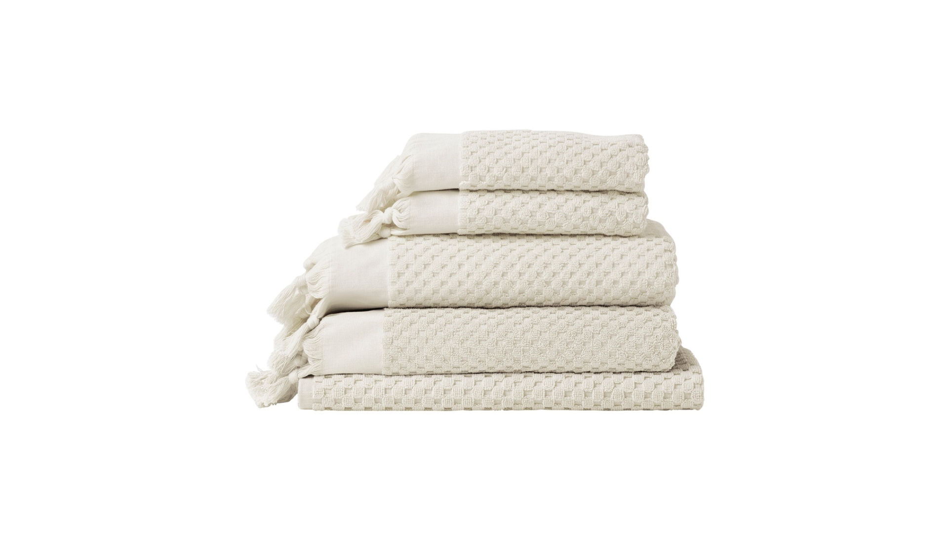 A set of white bath towels