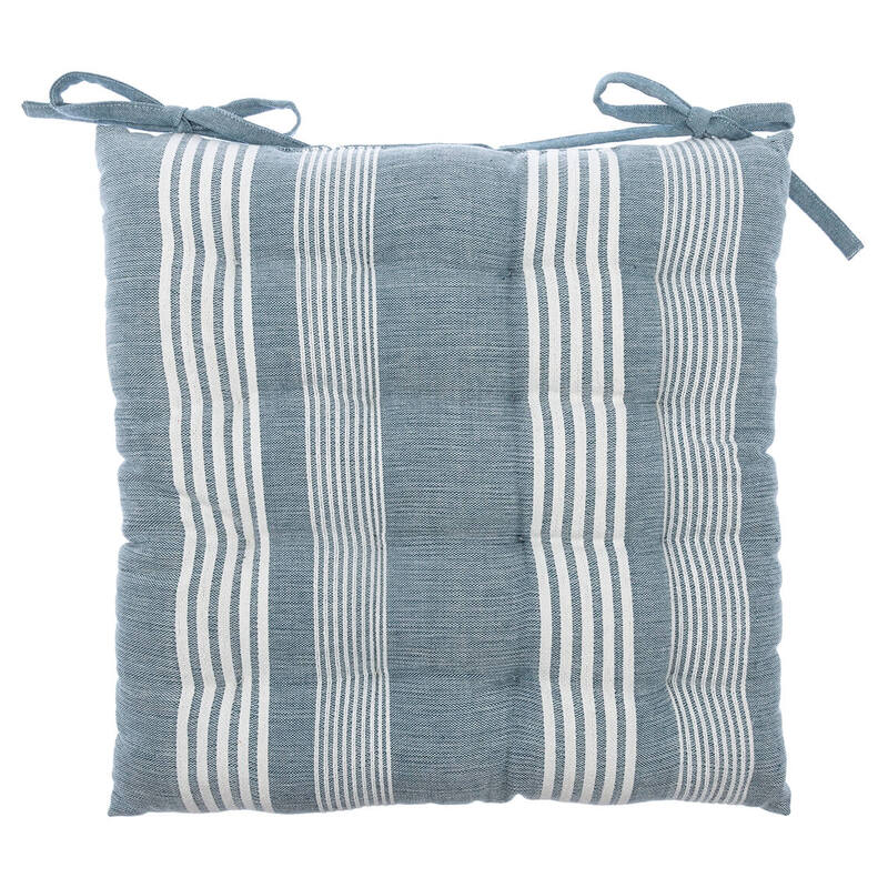 Freedom Hamptons-style blue and white striped seat pads