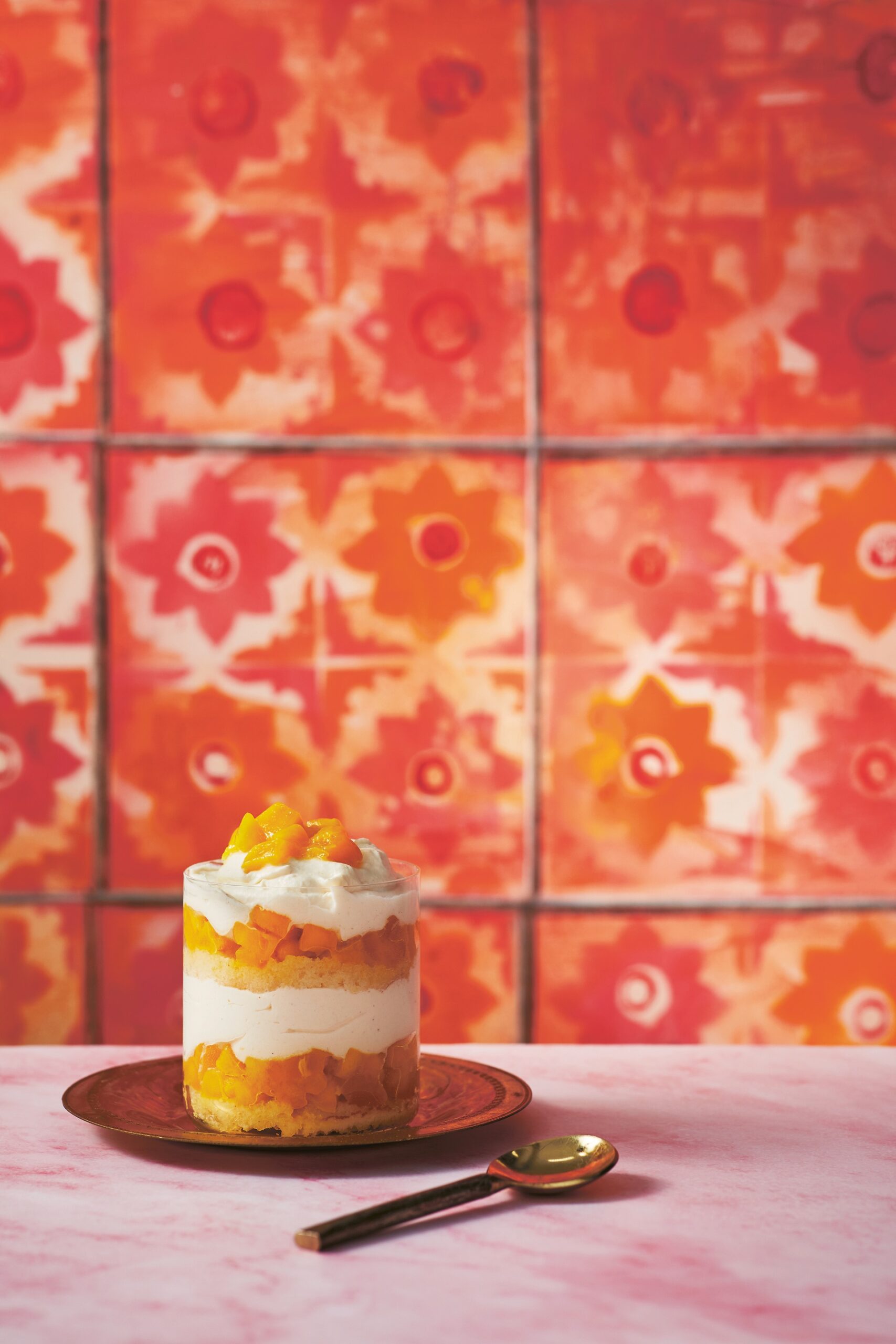 Lychee and mango trifles.