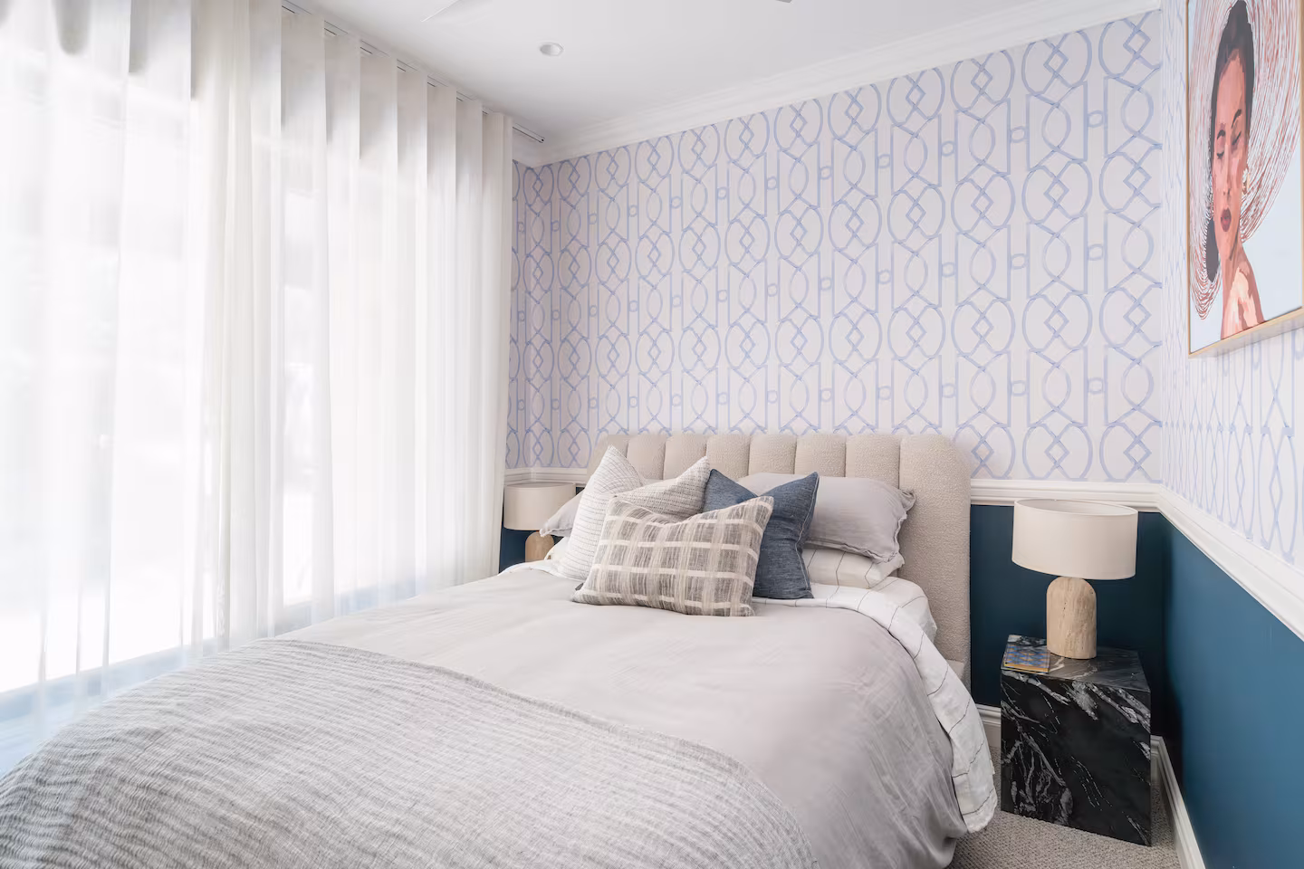 Holiday Home Makeover blue bedroom
