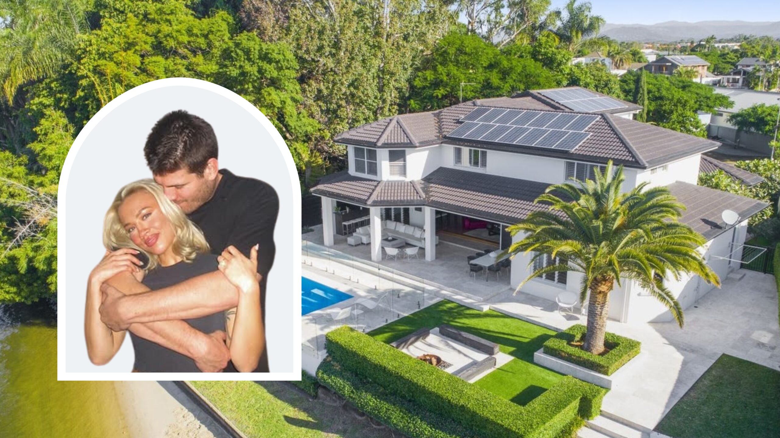 Tammy Hembrow house Gold Coast inset Tammy Hembrow and Matt Zukowski