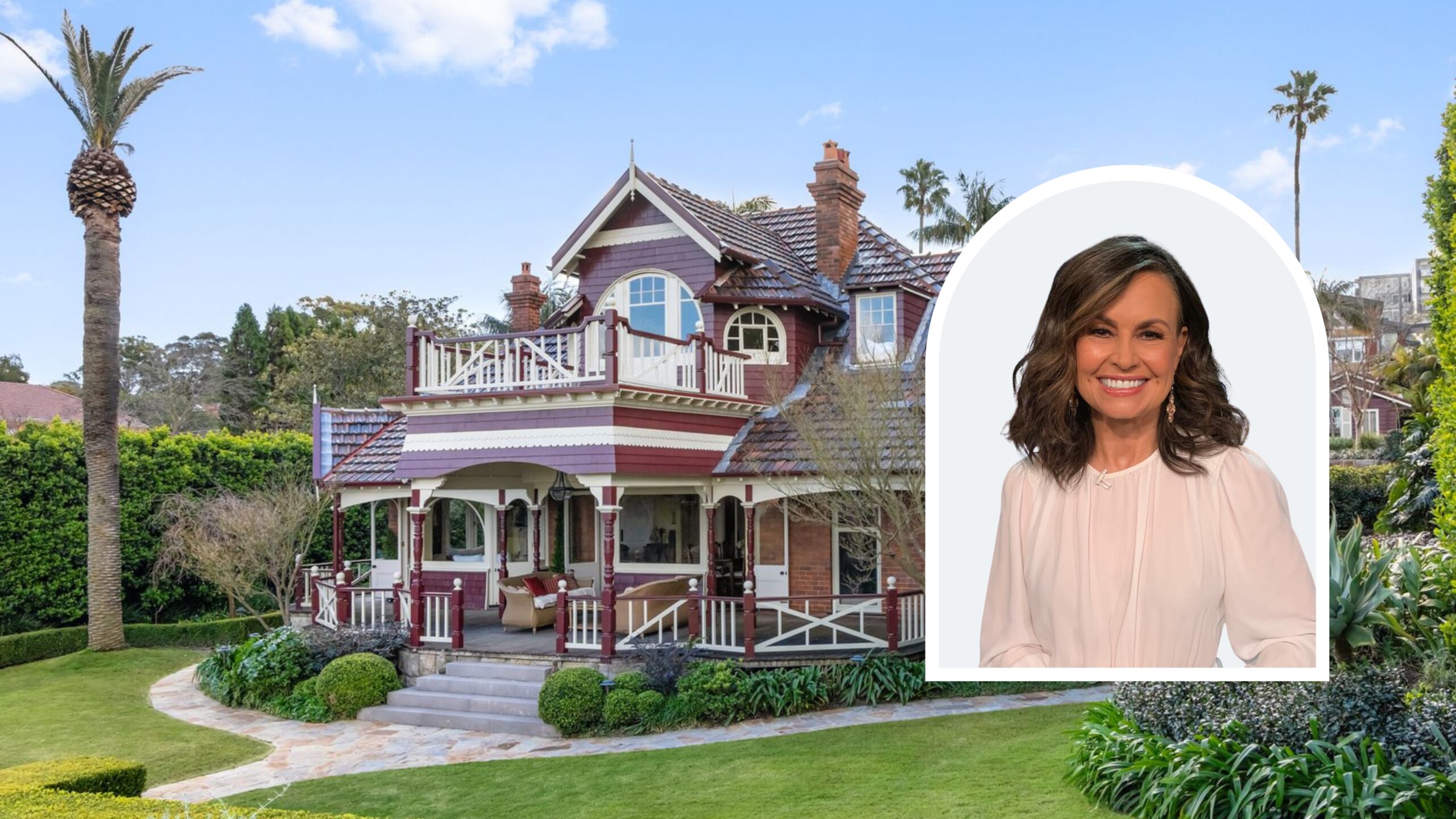 Lisa Wilkinson inset with exterior of her Cremorne house that's for sale