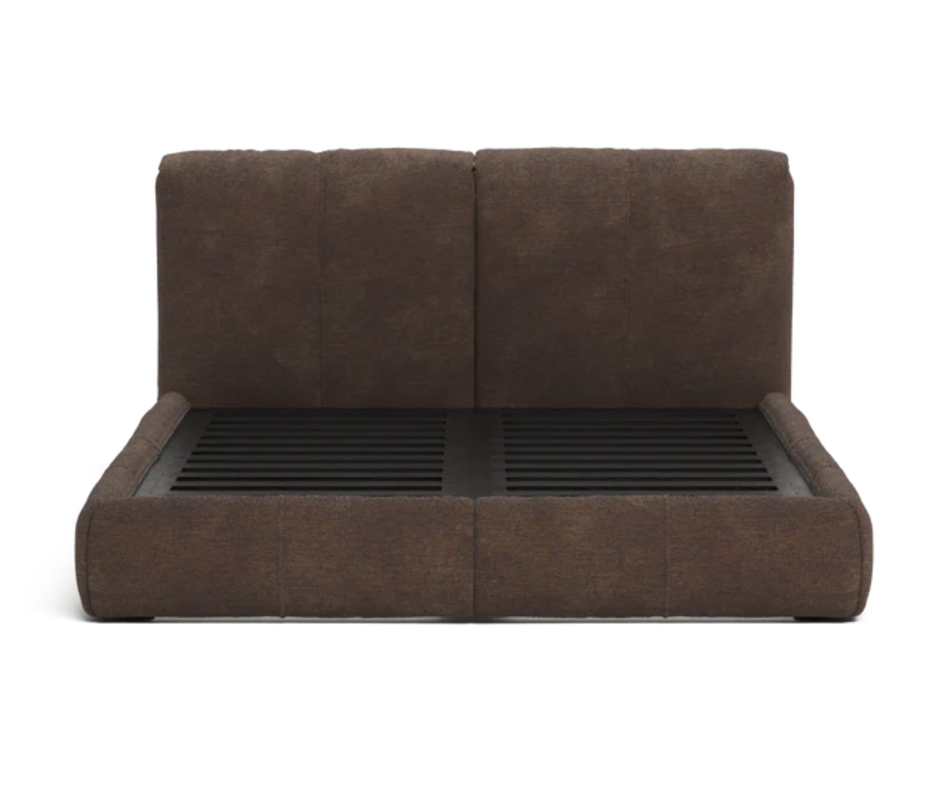 Delve bed frame from Eva in chocolate