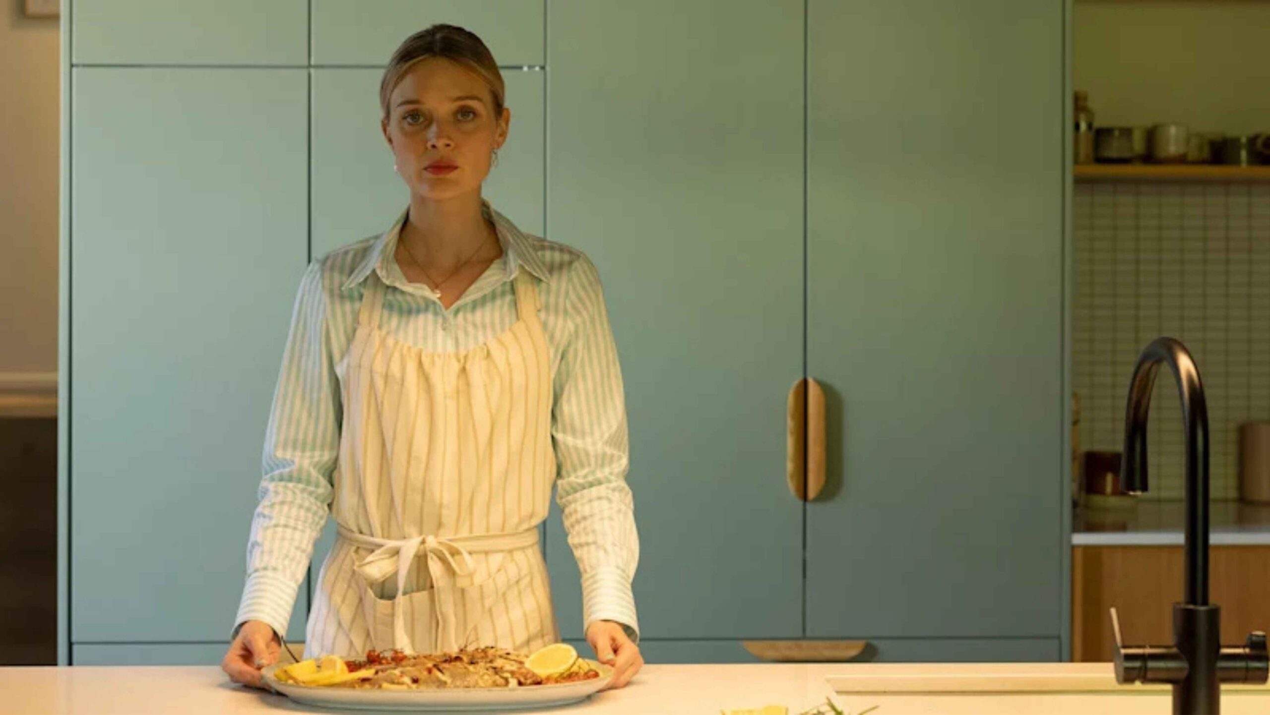 Green kitchen featured in ABC TV series The Family Next Door