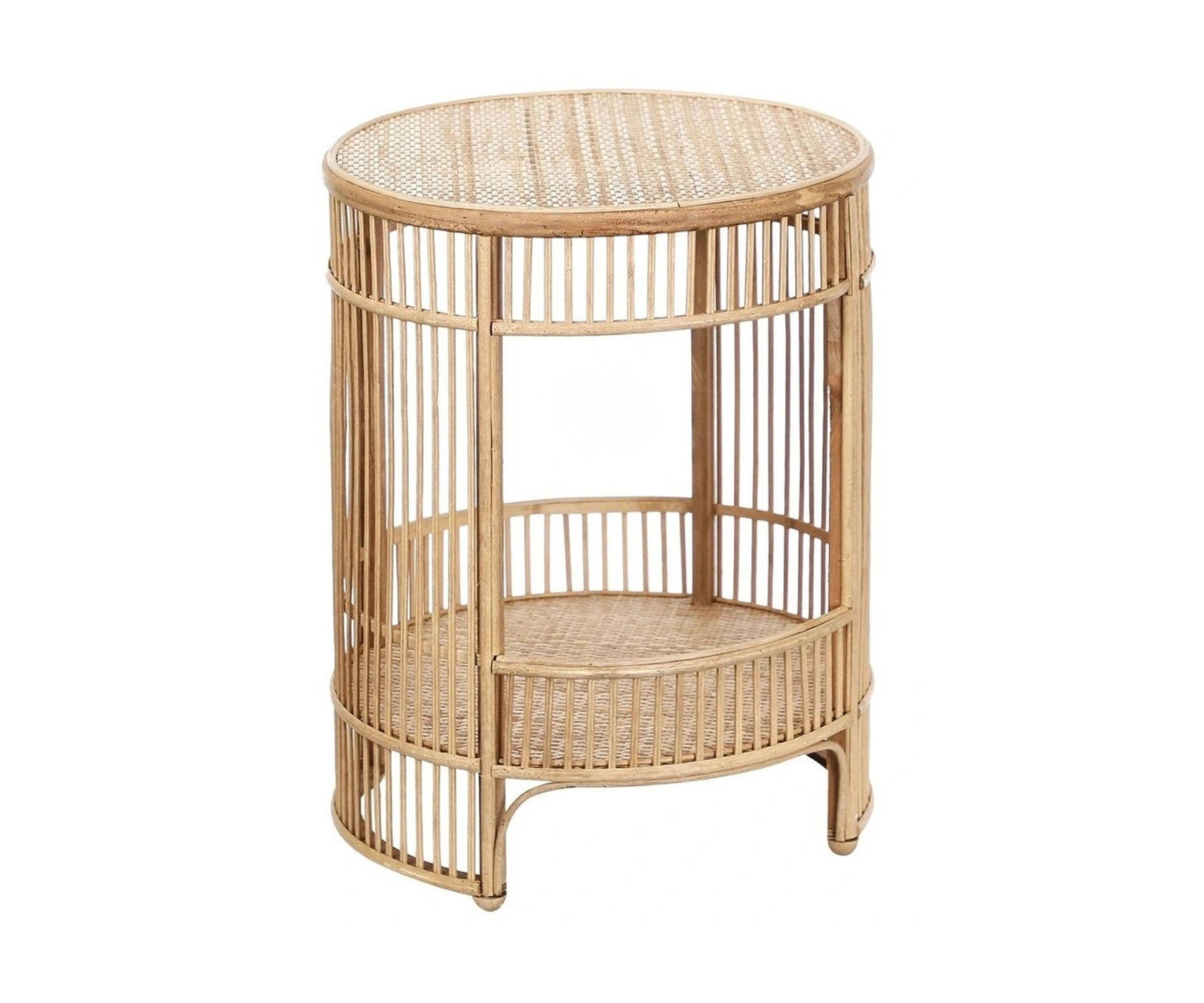 Product image of the Harbour Bamboo Rattan Side Table, ranked as the best understated piece of bamboo furniture