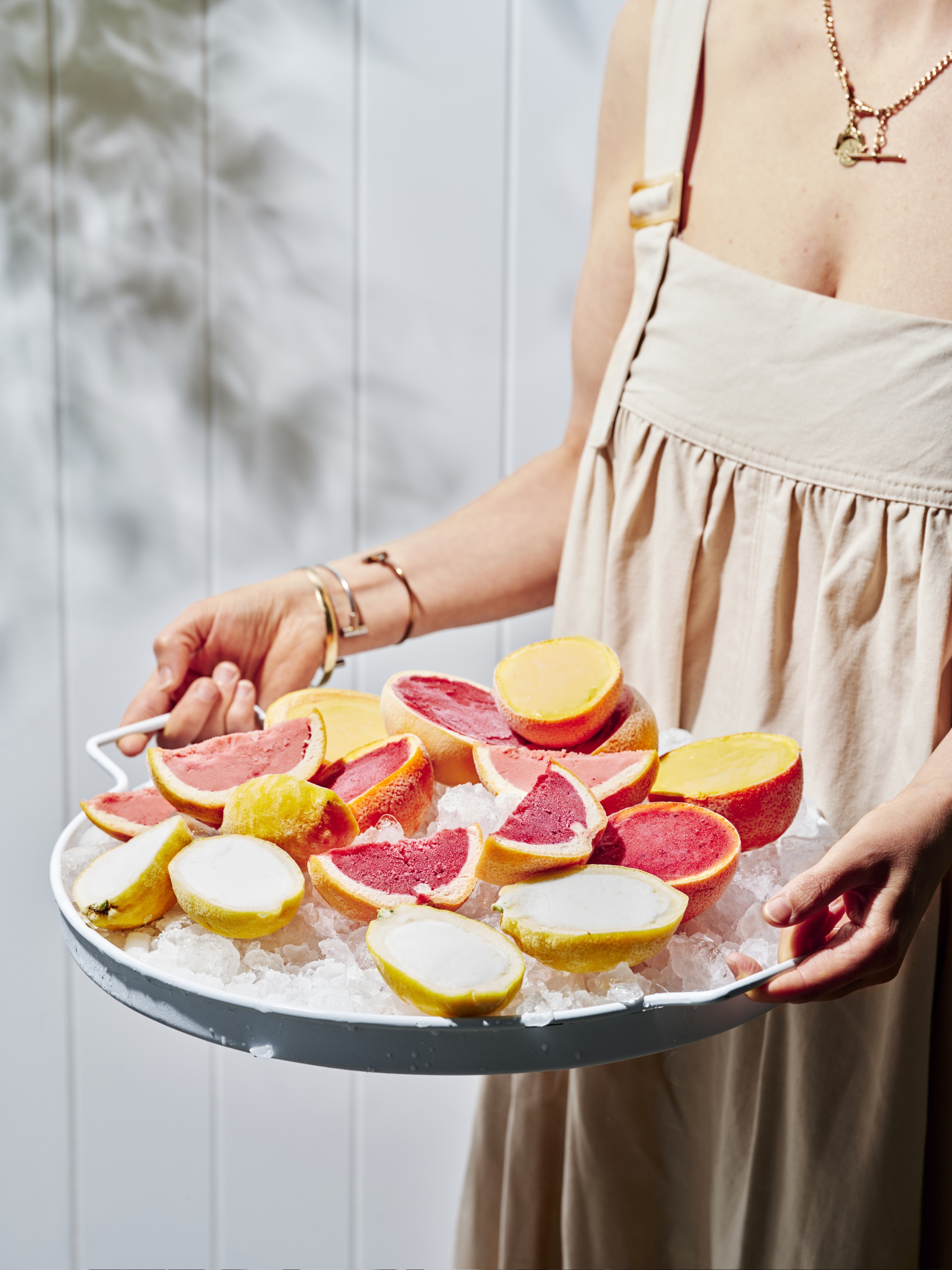 Sorbet in citrus cups