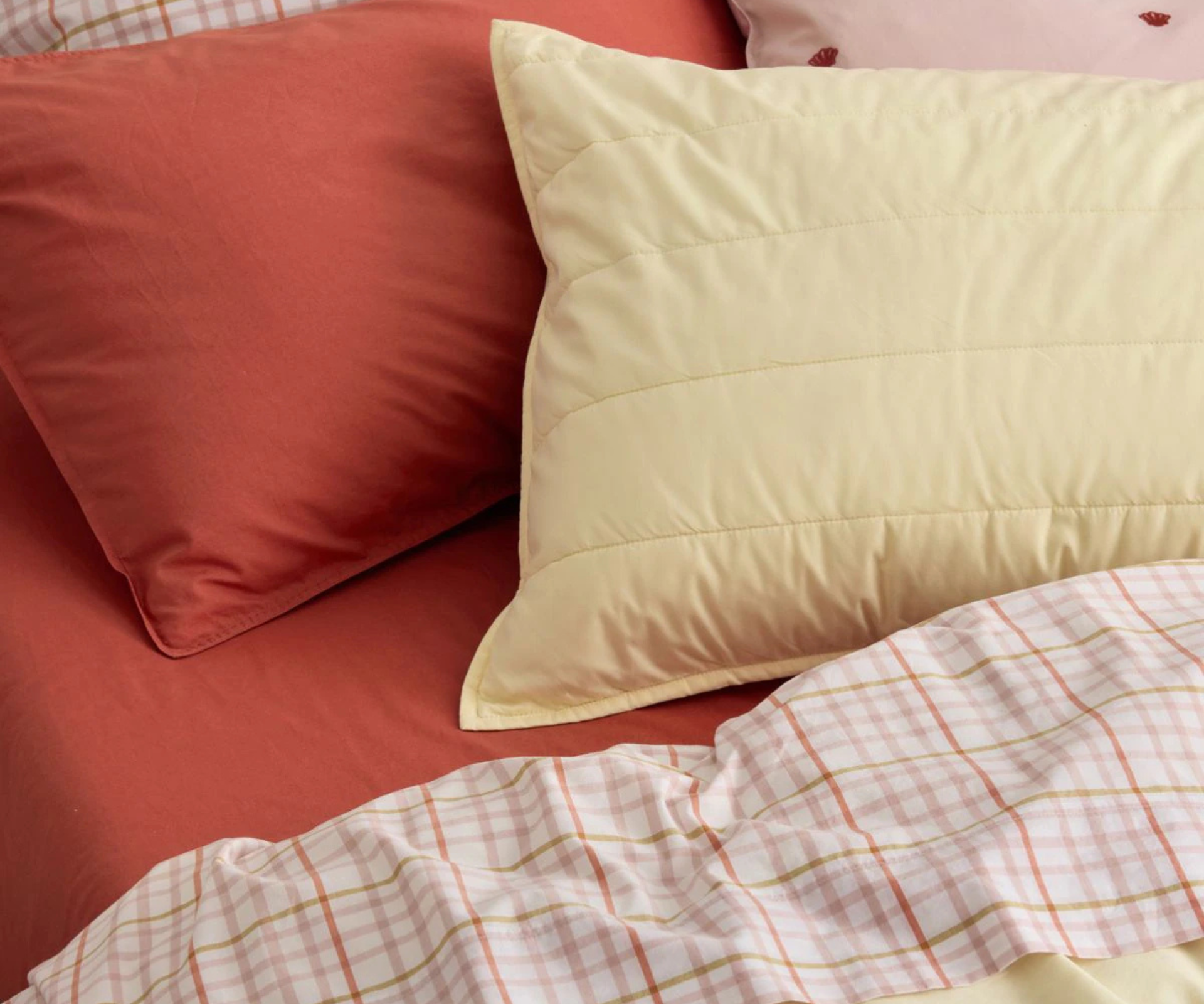 Product image of Sheridan Bayley Washed Percale Sheet Set in Relish, ranked the best cotton percale sheets and now part of Black Friday bedding sales