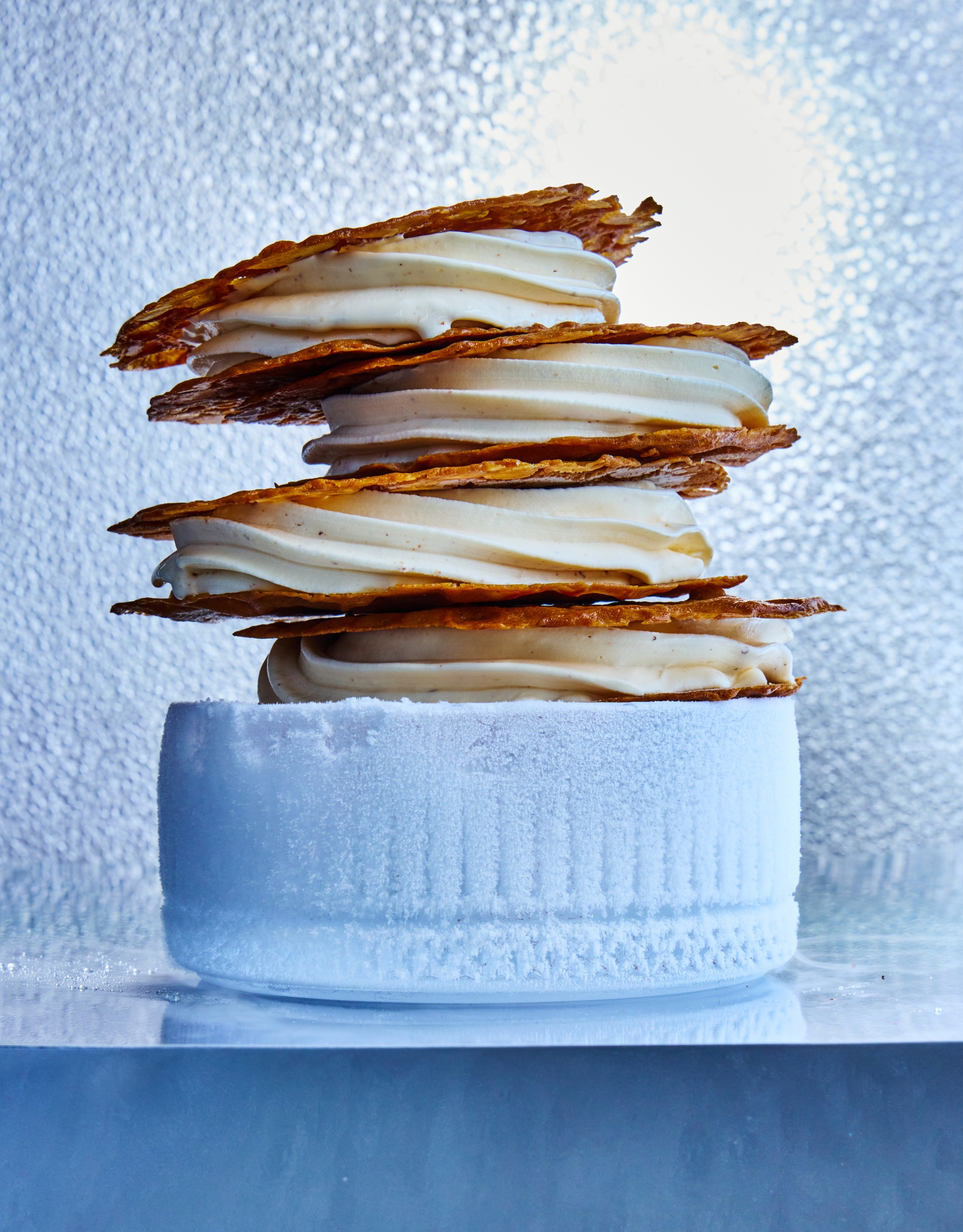 Eggnog brandy snap ice-cream cookies