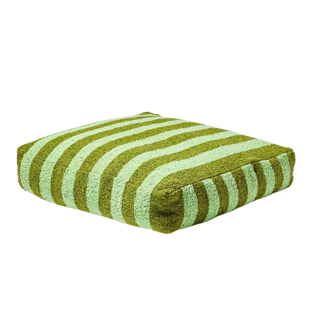 Product image of Bonnie and Neil Boucle Stripe Olive Pouffe, as part of 2025 Bonnie and Neil Black Friday sale
