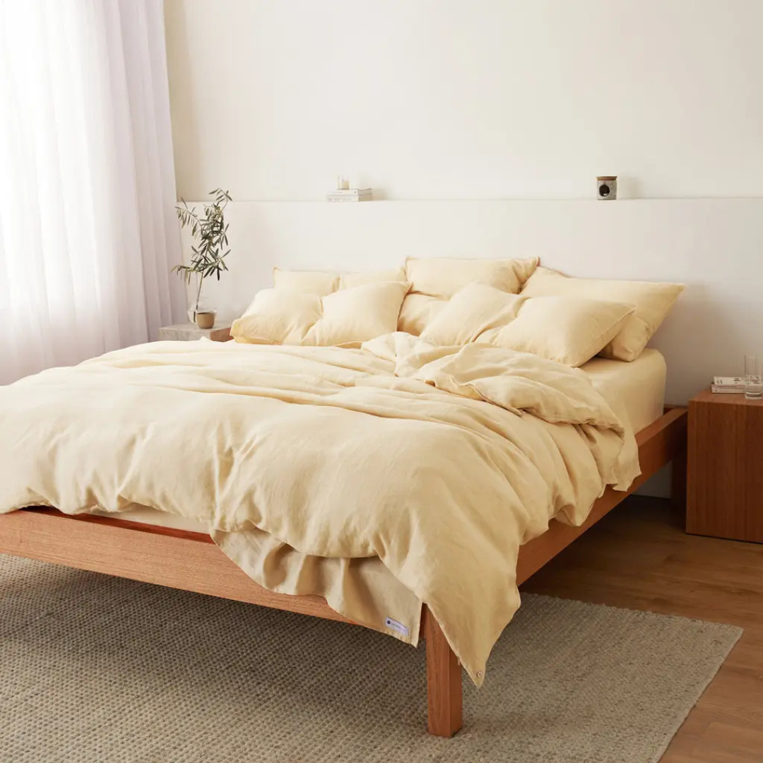 Eve linen butter bed sheets sheet society