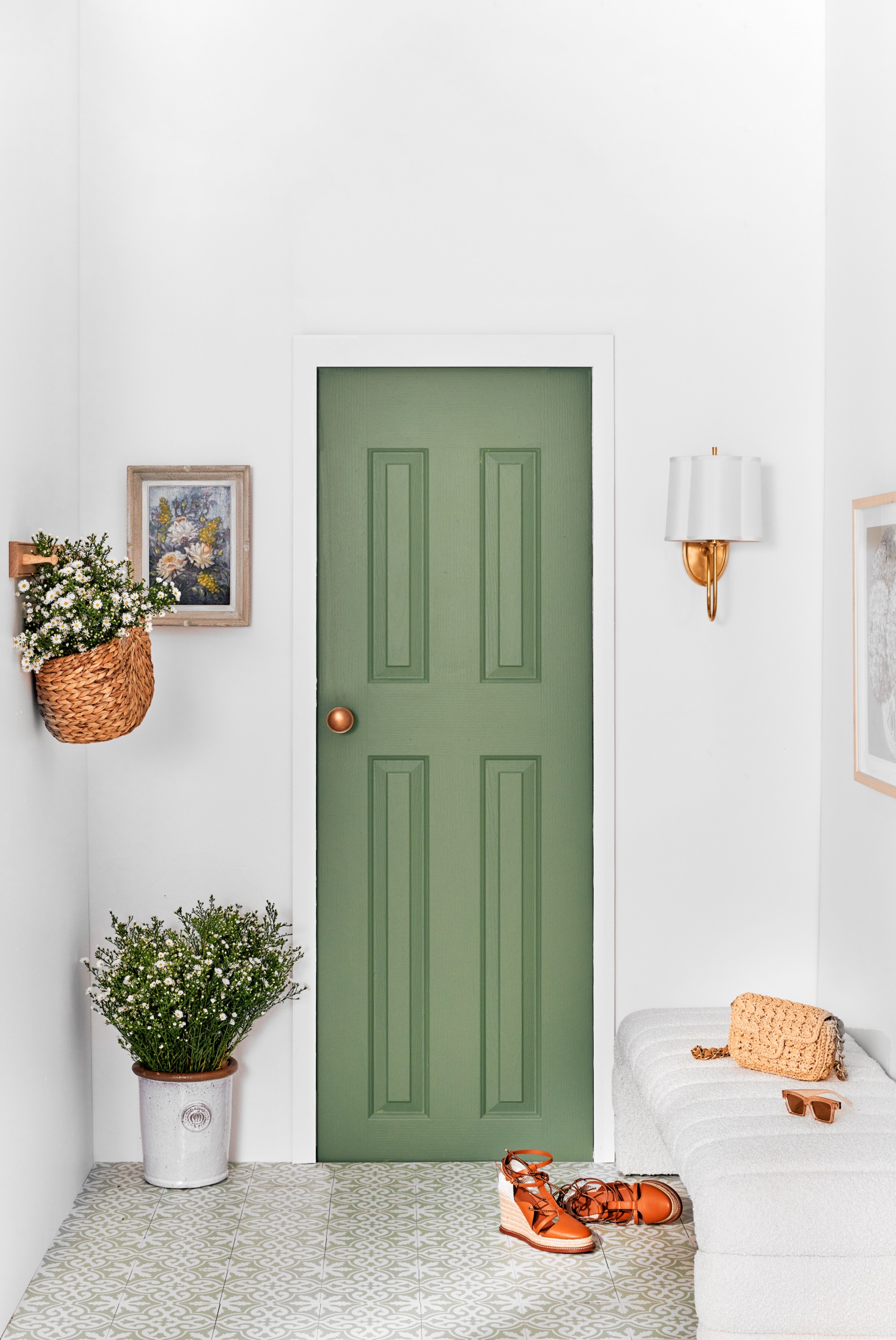 Green front door